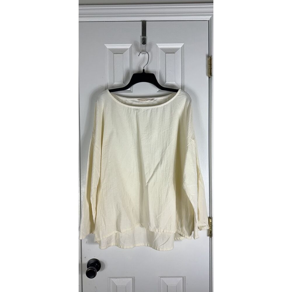 Soft Surroundings Womens Cream Blouse Size Large
